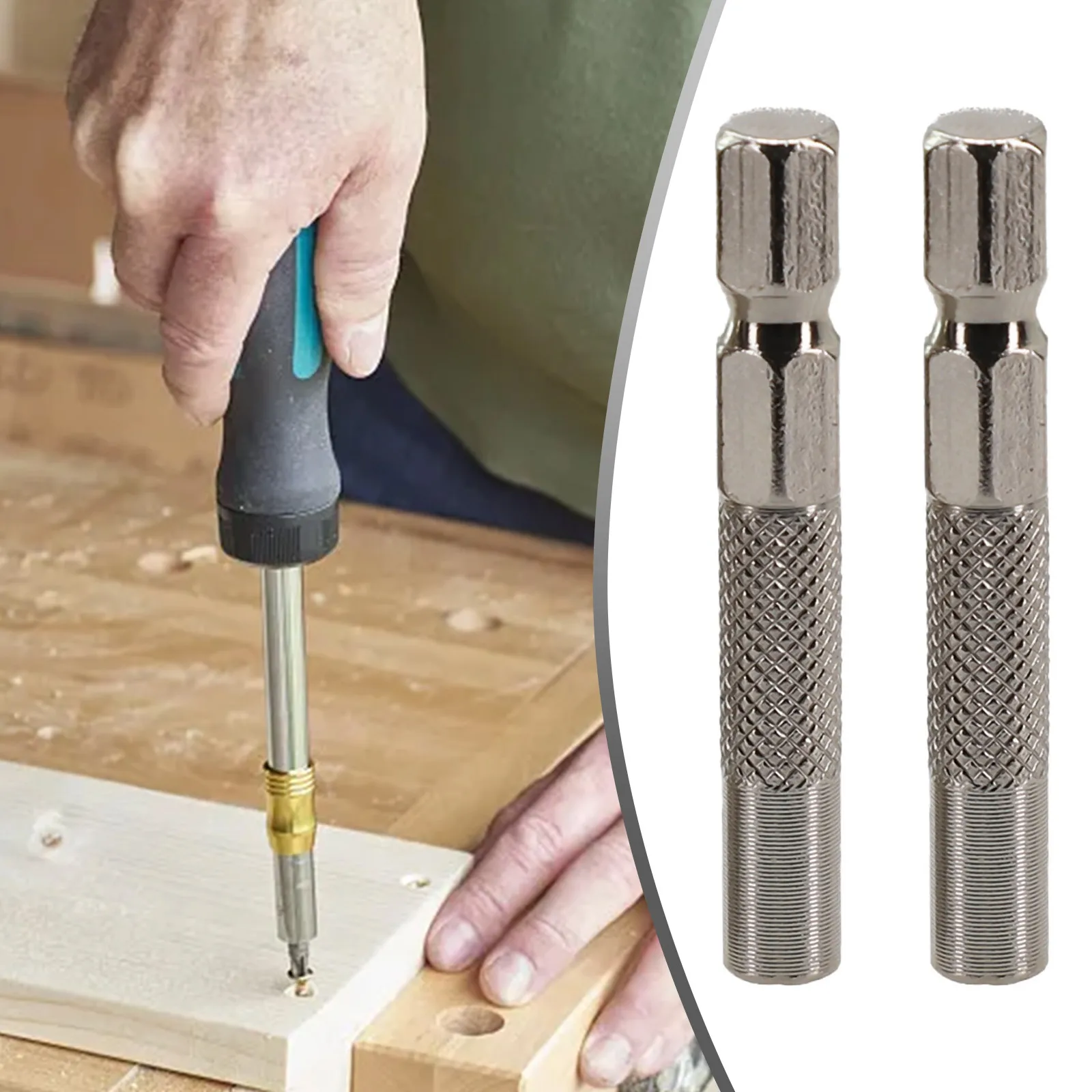 2pcs Screwdriver Adapter Hex Shank 6.35mm Insert Bit Adapter To 4mm Electric Screwdriver Socket Holder Hand Tool