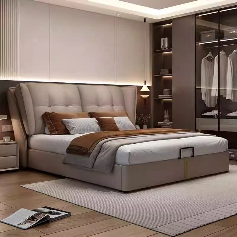 

180X200CM Luxury Modern Double Bed Complete Bedroom Furniture Bed Frame Double Bed King Bed Frame With Storage Bed With Storage