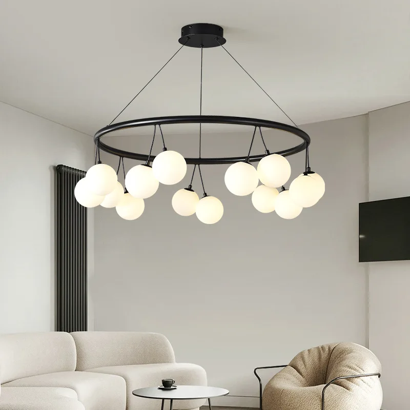 

Circular Glass G9 Chandelier Living Room Kitchen Bedroom LED Pendant Lights Home Decoration Indoor Light Fixture