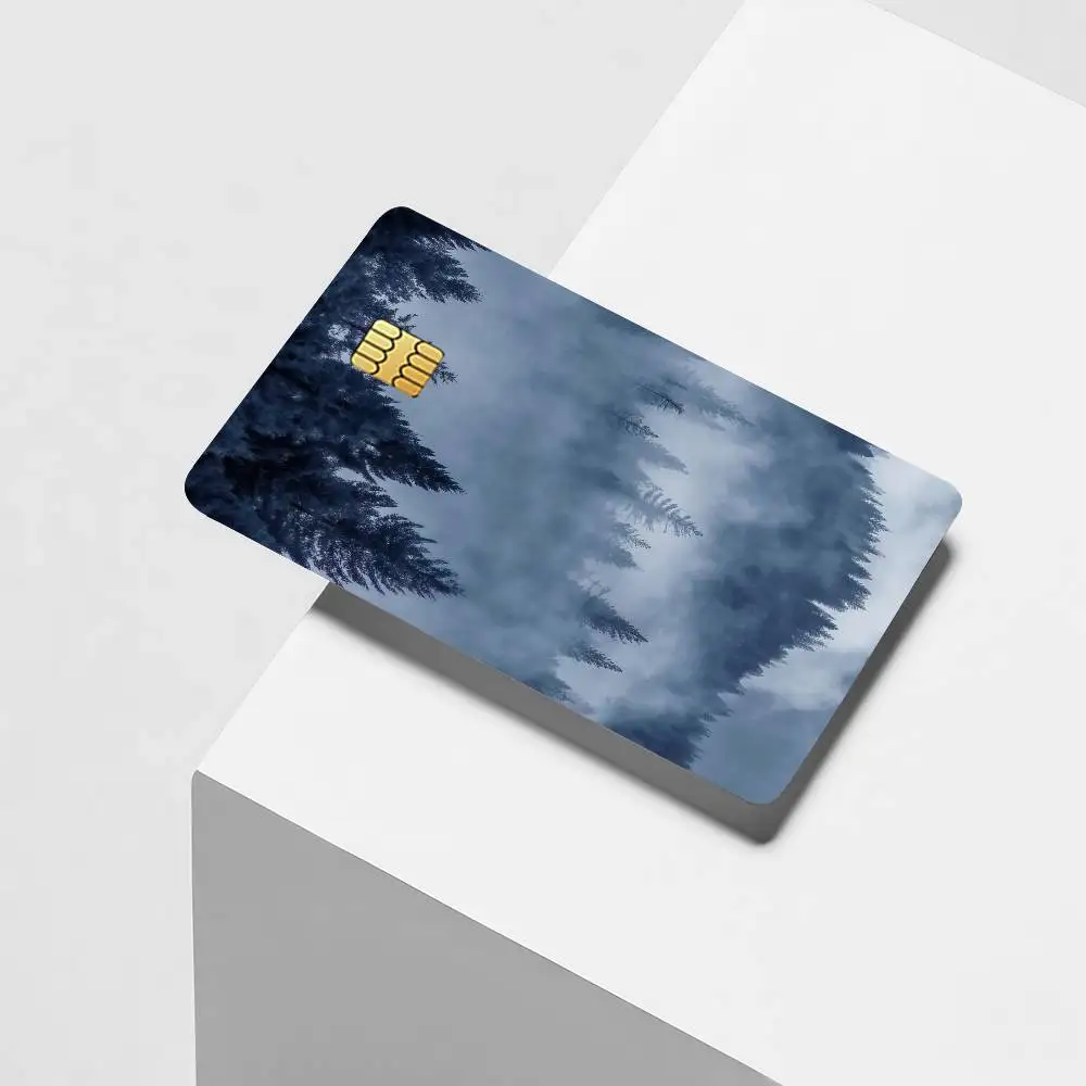 Mountain Forest Credit Card Decorative Card Stickers Suitable For Bank Cards Metro Transit Anti-scratch Gift 4PCS