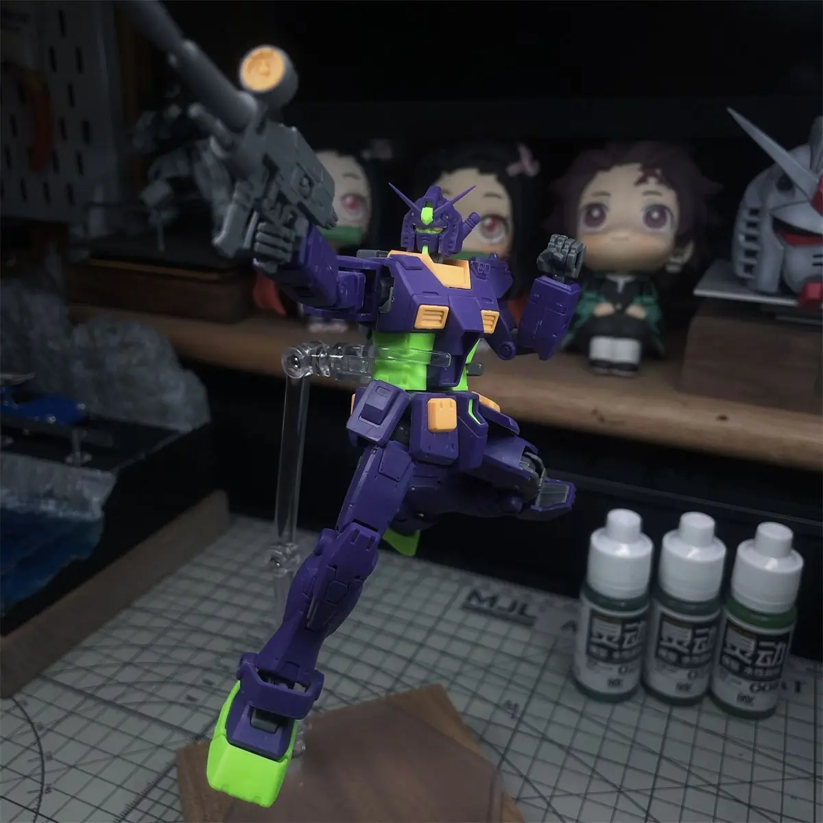 1/144 Scale HG RX-78-2 Purple Unit 01 Ver Assembly Model Kit Plastic Robot Action Figure Collectible Toy for Hobbyists