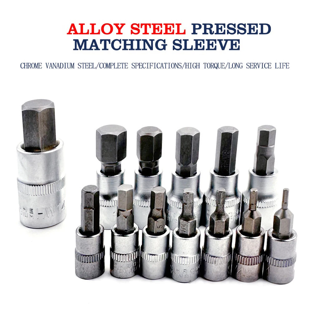 13pc Socket Adapter Set for For impact Tools Includes 1/4 3/8 1/2 Inch Drive Sizes and Through H14 Metric Hex Sockets