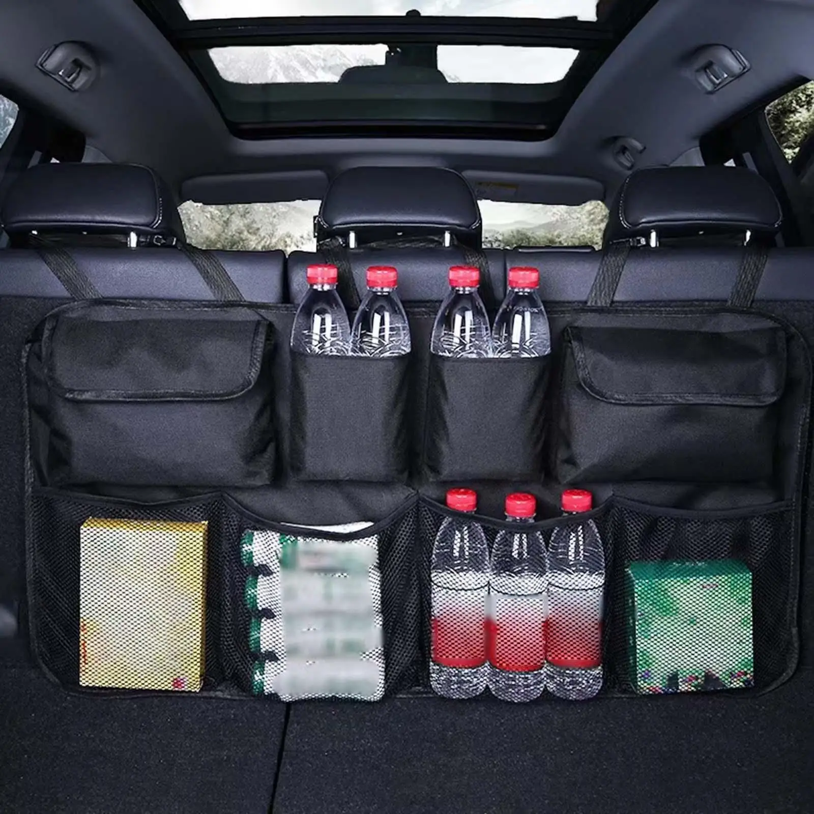 Car Backseat Organizer Multi Use Car Accessories Car Seat Organizer Backseat Storage Bag for SUV Travel Accessories Wallets