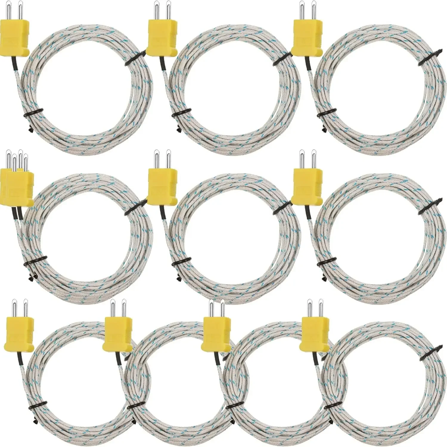 10 Pieces 3 Meters K Type Mini-Connector Thermocouple Temperature Probe Sensor K Type Thermocouple Wire Temperature Sensing