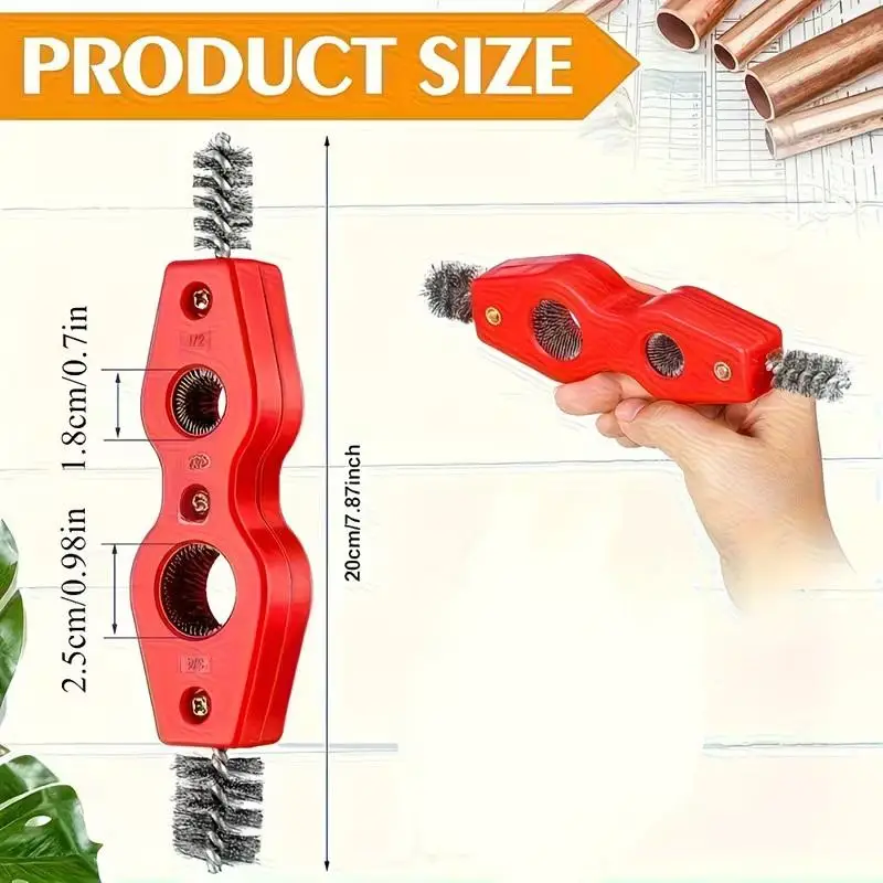 4 In 1 Double-headed Inside Outside Reamer Pipe Cleaner Chamfering Tool Copper Pipe Brush Copper Tube Polishing Pipe Deburrer view 6