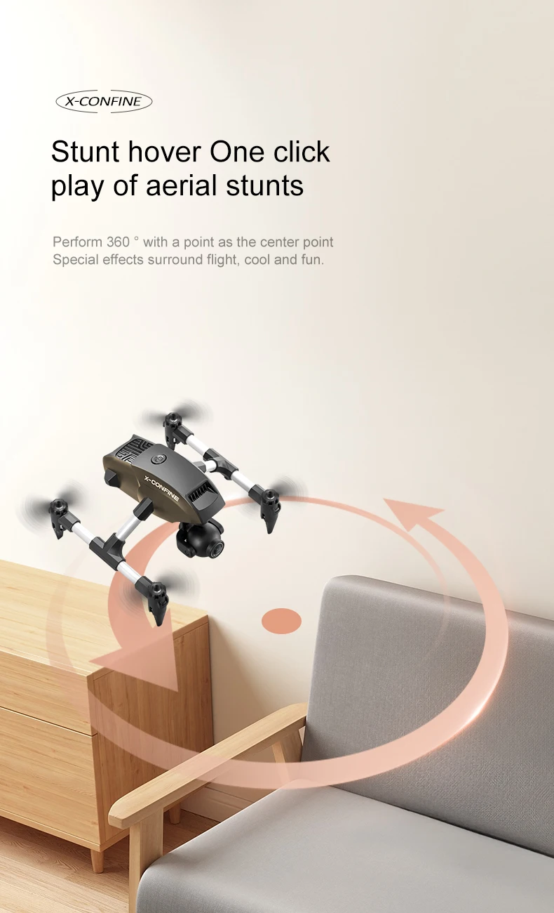 8K MINI flux optique vol stationnaire télécommande quadrirotor WIFI FPV double caméra une clé décollage alliage matériel précis RC Drones jouet