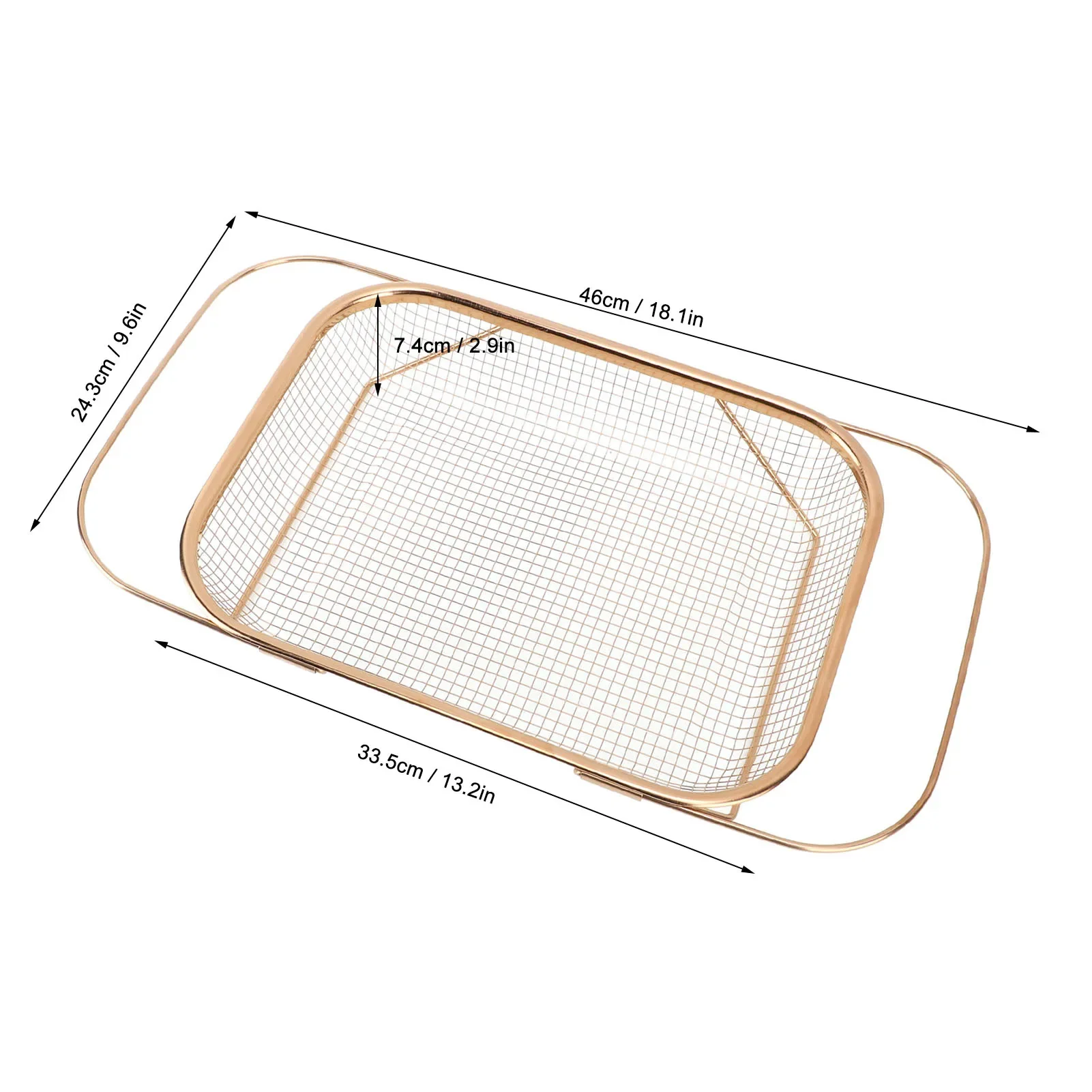 Kitchen Drainage Basket, Stainless Steel Expandable Rectangular Mesh Drainer, Sink Strainer Basket Over The Sink Colander