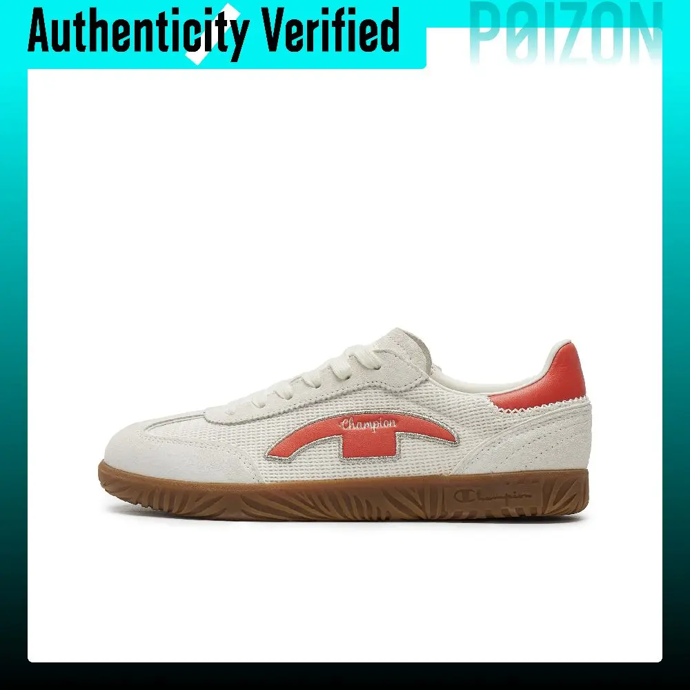 Champion T Head German Army Trainers 2.0 Low top Skateboard Shoes Women's Milk White/Old Red U5BFCTW16L1