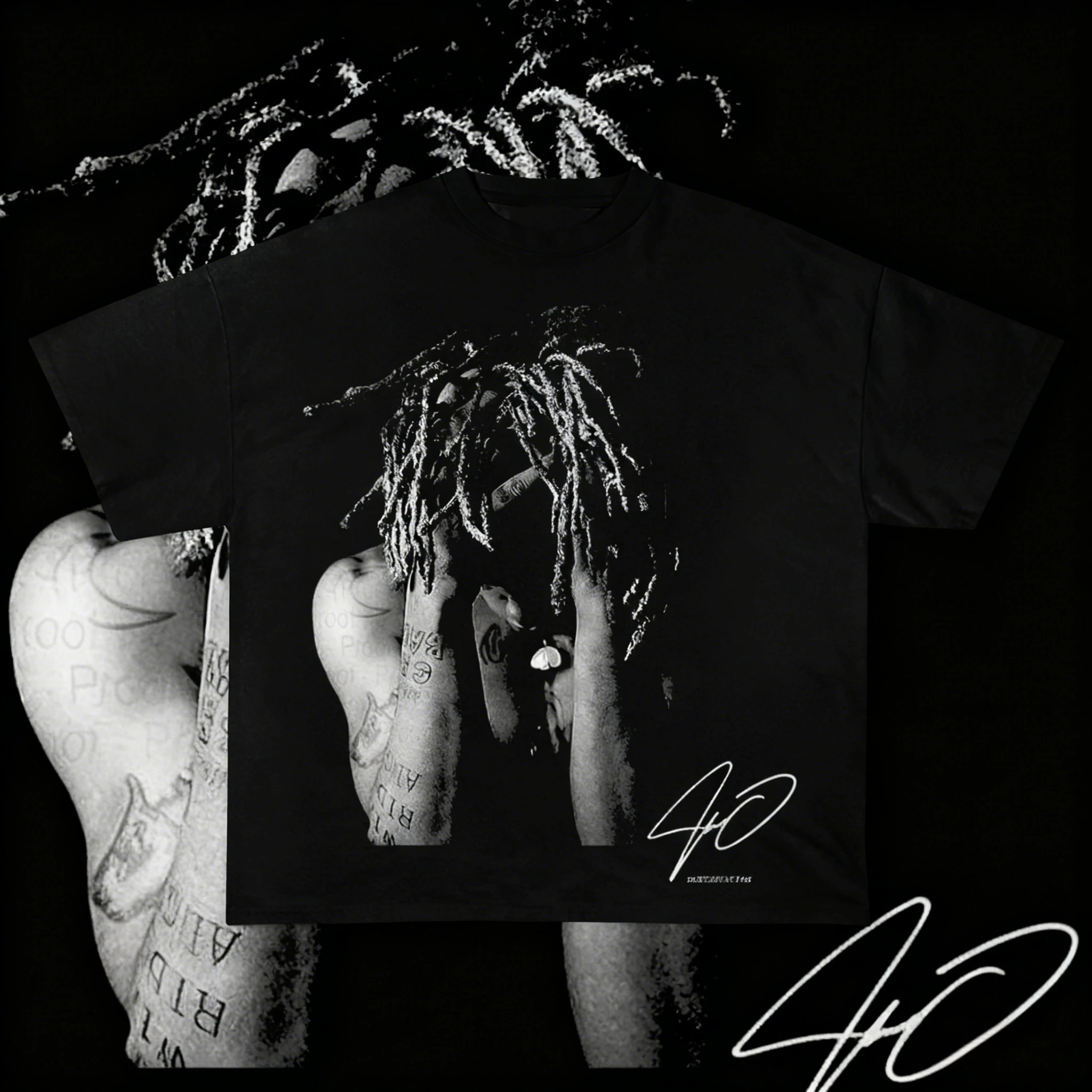 2025-26 الصيف خمر XXXTENTACION الجرافيك 100% القطن المطبوعة مغني الراب الهيب هوب تي شيرت للجنسين الرجال النساء الرجال الأسود طاقم الرقبة #1