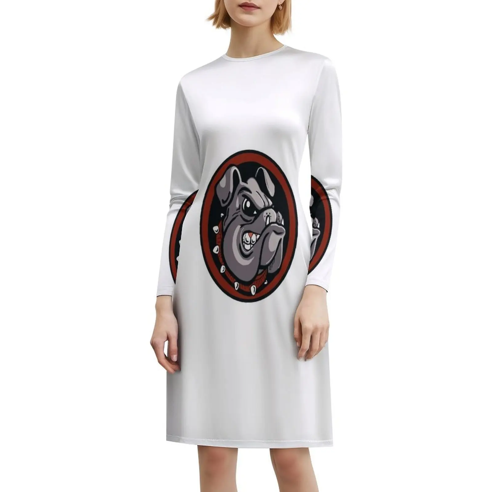 فستان بولدوج بوهيمي بدون أكمام للنساء مطبوع فساتين حفلات الشاطئ الرياضية التميمة بولدوج كلب الكلاب الملابس النسائية الإنجليزية #6