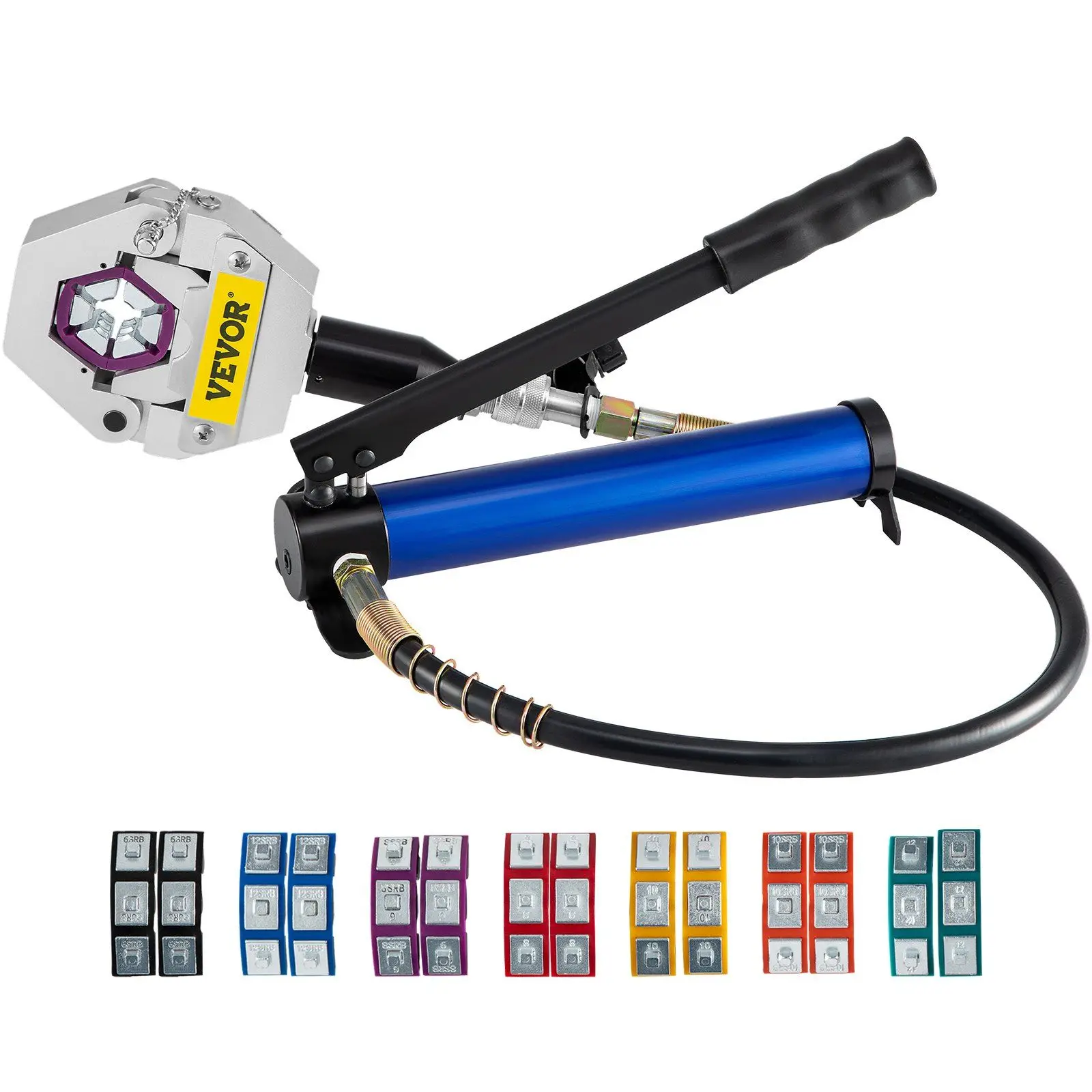 

Manual AC Hose Crimper Kit – Includes 7 Dies & Handheld Pump for Aluminum AC Hose Repairs