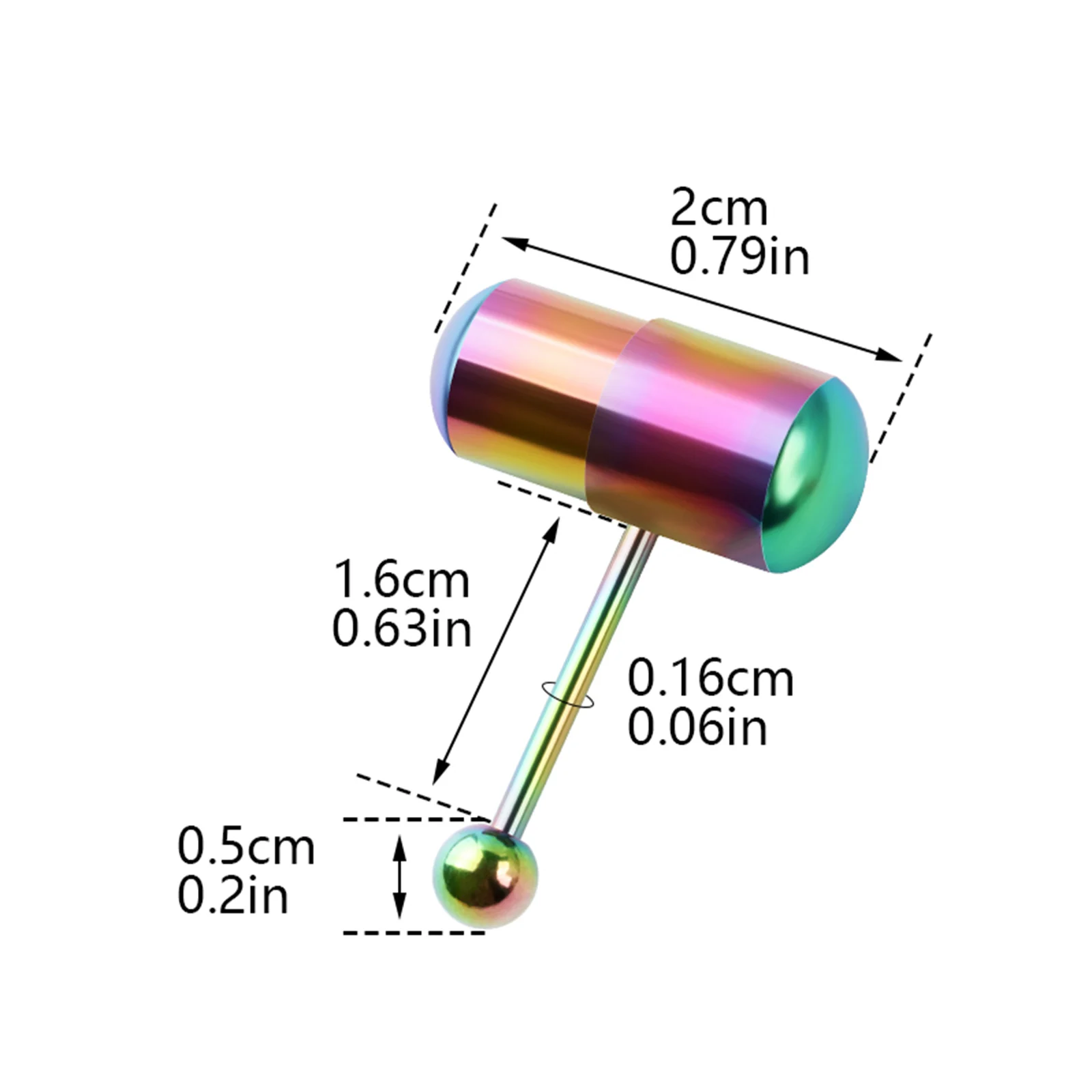 Stainless Steel Vibrating Silicone Tongue Ring - Massage Piercing Jewelry, Trendy Body Modification for Men Women view 2