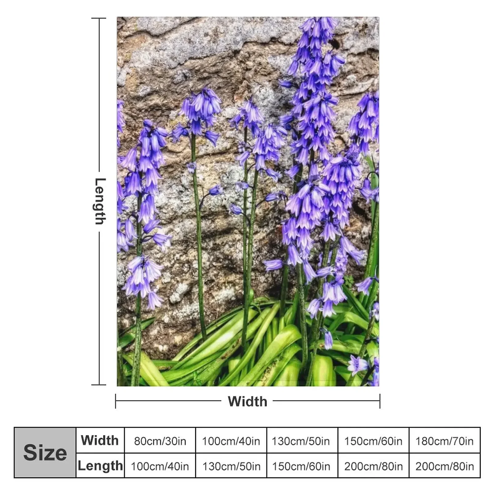 Spanish Bluebells Throw Blanket Plush Retros Blankets For Sofas Blankets