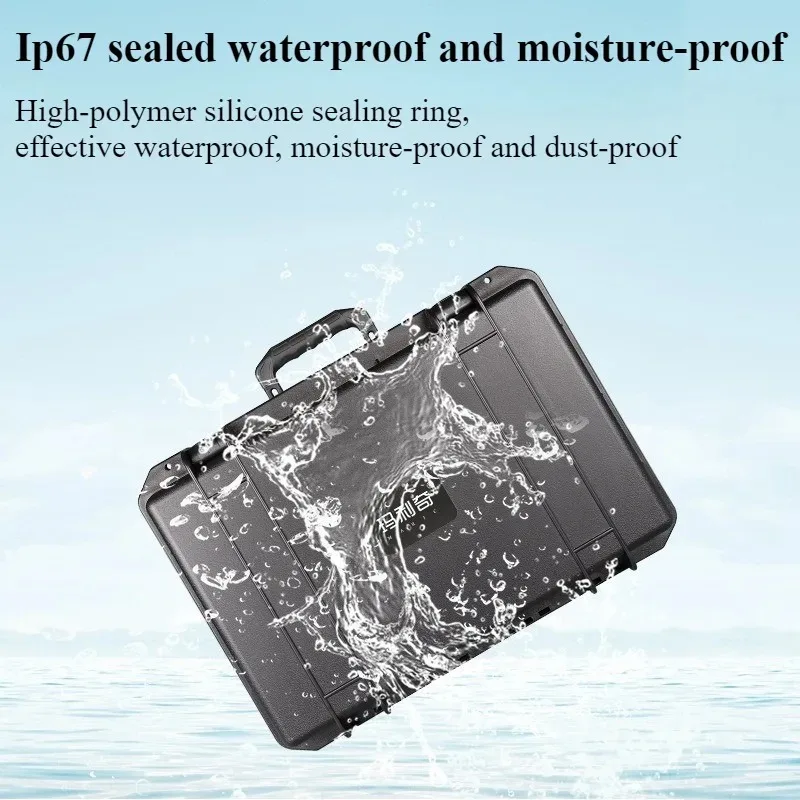 Waterproof Tool Case with Lock Safe Instrument Protective Box Shockproof Equipment Storage Cases Multifunction Tools Storage Box