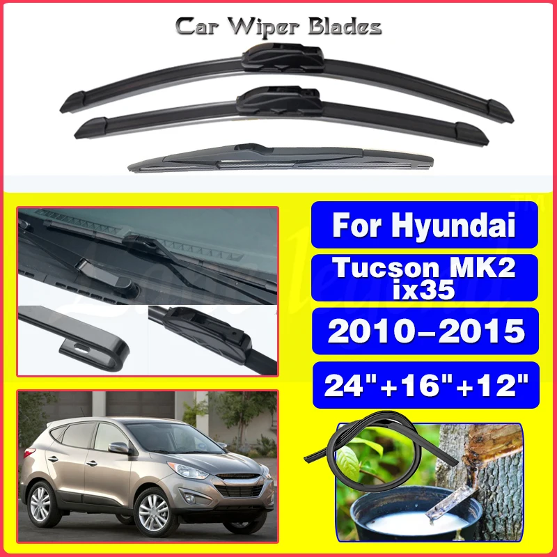 Windshield Windscreen Wiper Blades For Hyundai Tucson MK2 ix35 2010-2015 Front Rear Window 2011 2012 2013 2014 24\