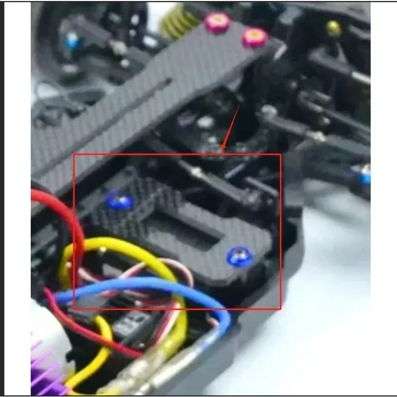 Para 1/10 tamiya tt02 fibra de carbono servo montagem placa reforço rc acessórios do carro scx10 wrangler