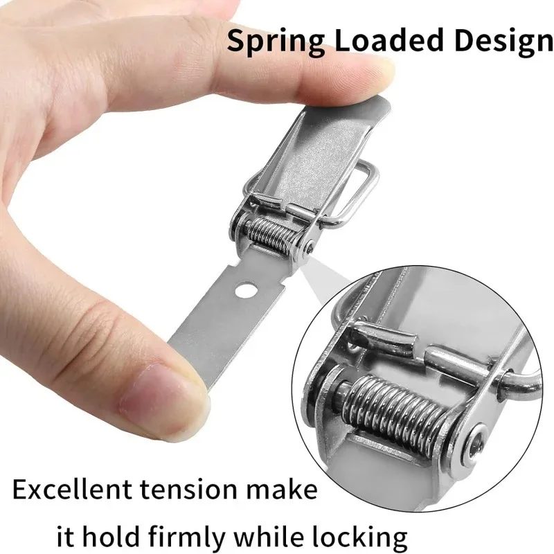 1pcs Spring Loaded Toggle Latch,Cabinet Spring Catch,Boxes Handle Toggle Lock,Lever Clasp,Case Clamp Hasp,Duck Billed Buckles