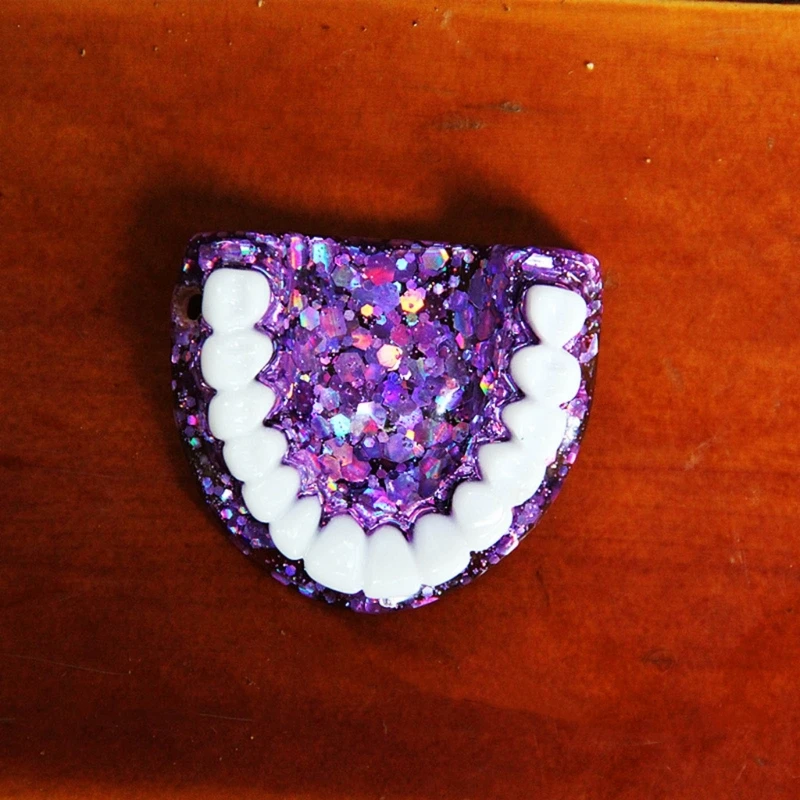 Teeth Keychains Pendant Silicone Mold Teeth Charm Resin Epoxy Mold DIY Art Craft for Dental Lovers Cosplay Ornament