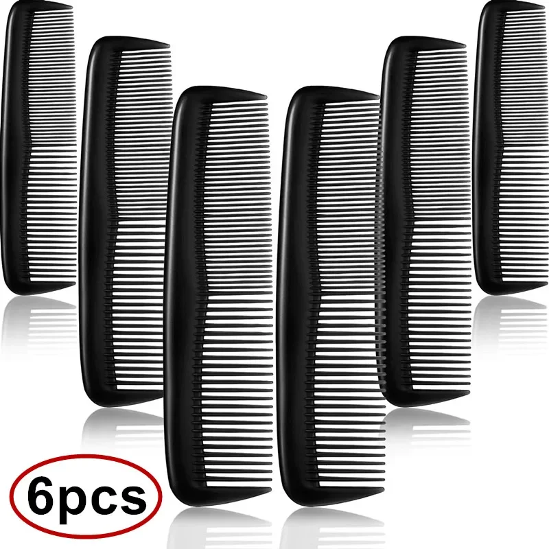 6 pçs/lote anti-estático pentes de cabelo mini dupla face escova de cabelo pro pente de barba barbeiro ferramentas de estilo de cabelo acessórios de salão de beleza