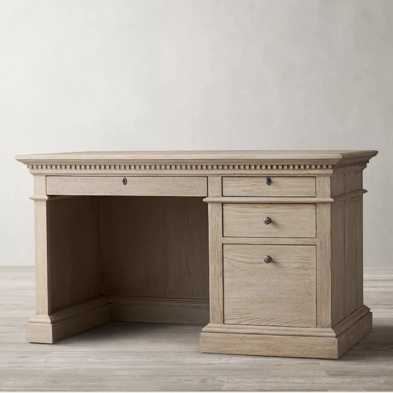 American country retro computer desk solid wood home desk small apartment desk for home use