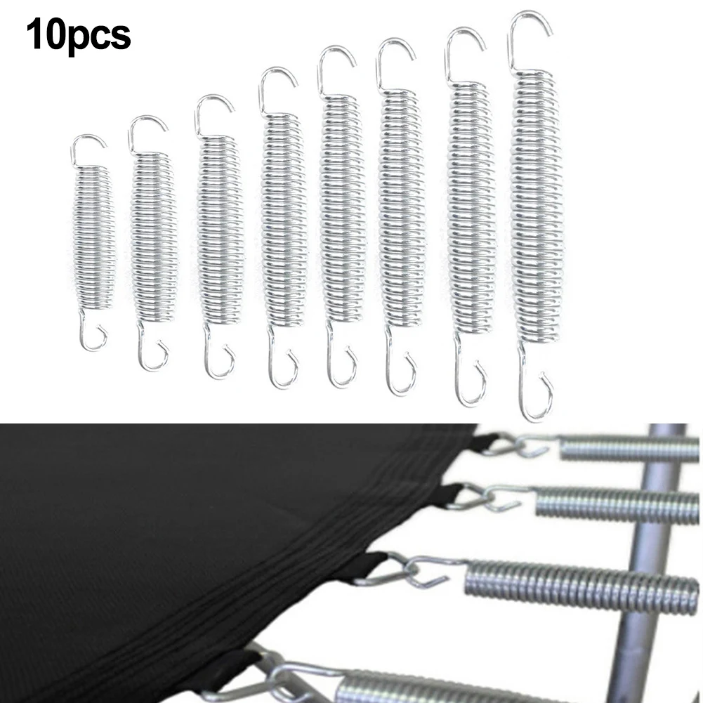 10pcs Trampoline Springs 70 Carbon Steel Corrosion-resistant Good Elasticity Uniform Force New Waist Drum Design High Strength