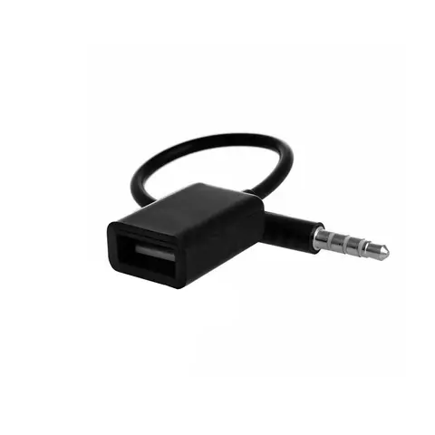 자동 블랙 수 오디오 AUX 잭-USB 2.0 A 타입 암 OTG 컨버터 어댑터 케이블, 자동차 인테리어 액세서리, 15cm, 3.5mm