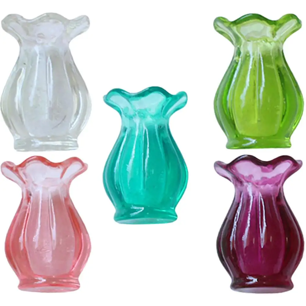 

5Pcs Mini Vase Set Tiny Resin Figures Home Decor Living Room Bar Cabinet Accessories Miniatures Sets