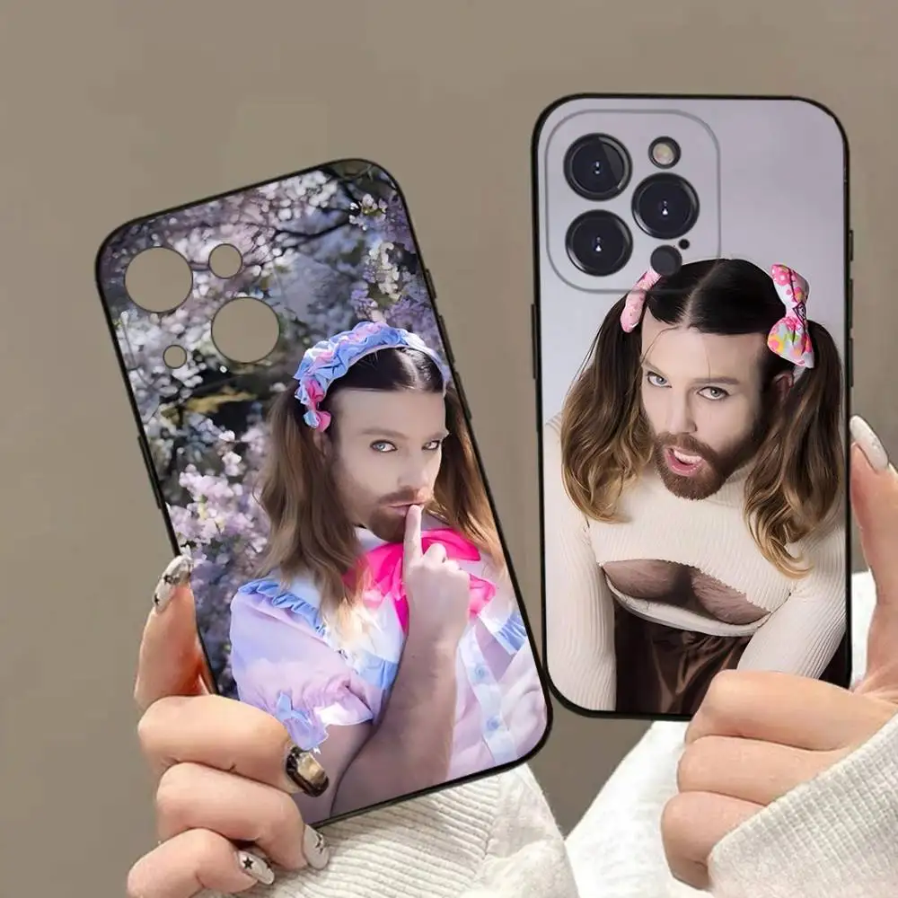 

Funny Spoof Bearded Man Loli Outfit Phone Case For iPhone 17 16 15 11 12 14 13 Pro Max Mini X XS XR 7 Plus 17E Shockproof Cover