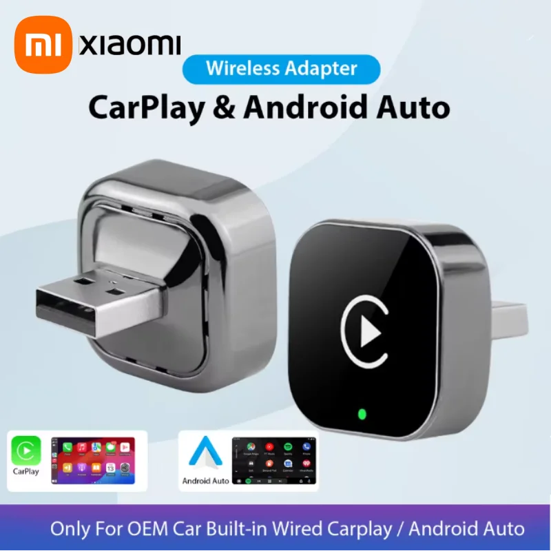 Xiaomi nouveau adaptateur CarPlay sans fil 2 en 1 et adaptateur sans fil Android Auto, 5Ghz WiFi type-c/USB Plug Play CarPlay sans fil