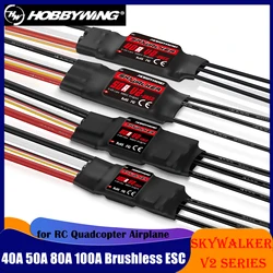 HOBBYWING Skywalker serie V2 40A 50A 80A 100A Brushless ESC Speed Controler con UBEC per RC FPV Quadcopter airples Drone Model