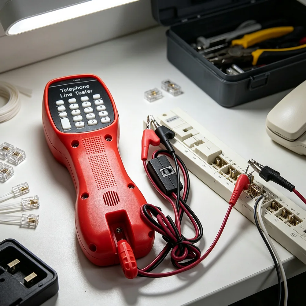 ST230D Intelligent Telephone Line Tester Dumbbell Shape Fault Detector For ADSL Phone Cable Testing Tool With RJ11 Leads