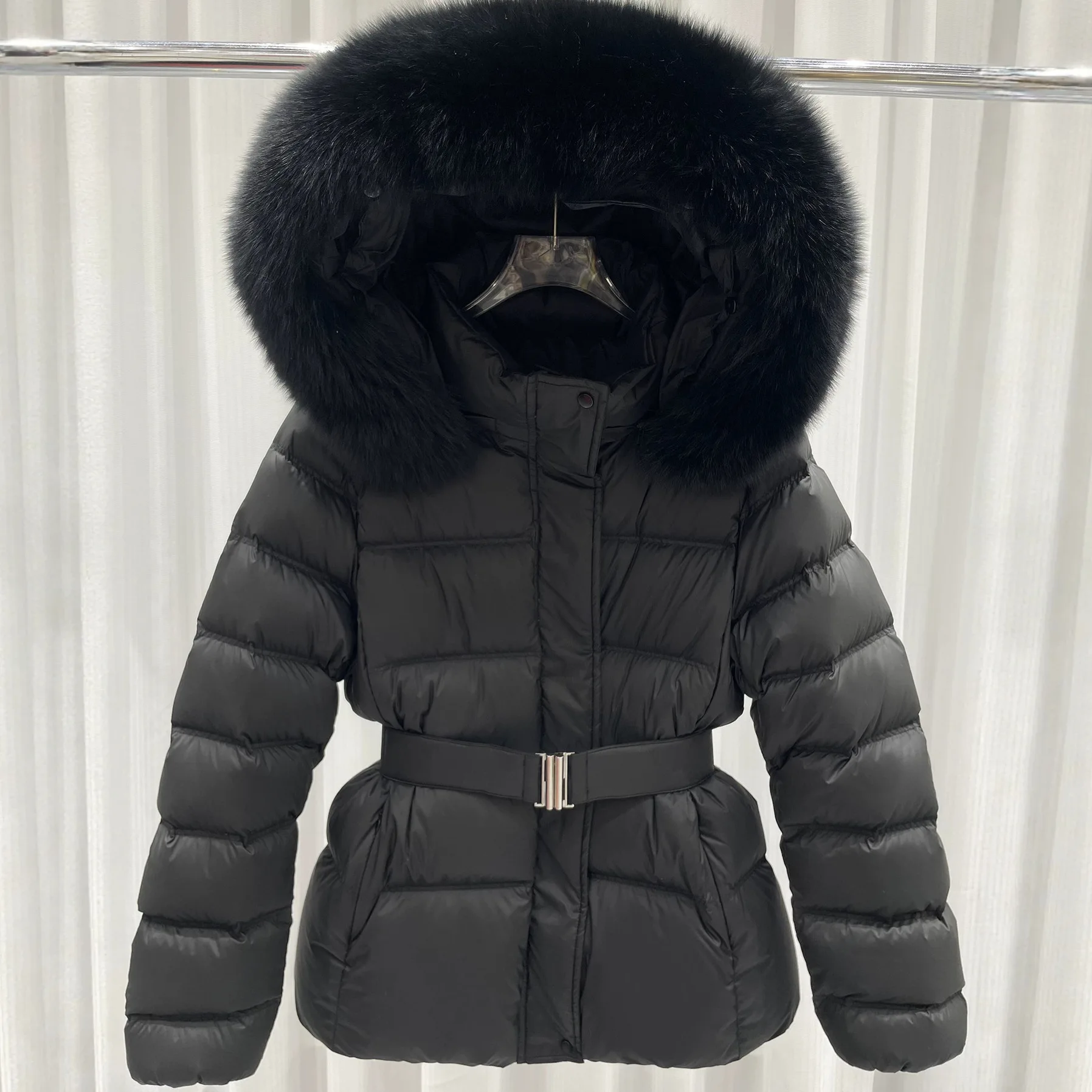Korean Fashion Solid Color Long-sleeved Fur Collar Hooded Bread Jacket Down Cotton Jacket Women Winter Thick New Versatile Coat