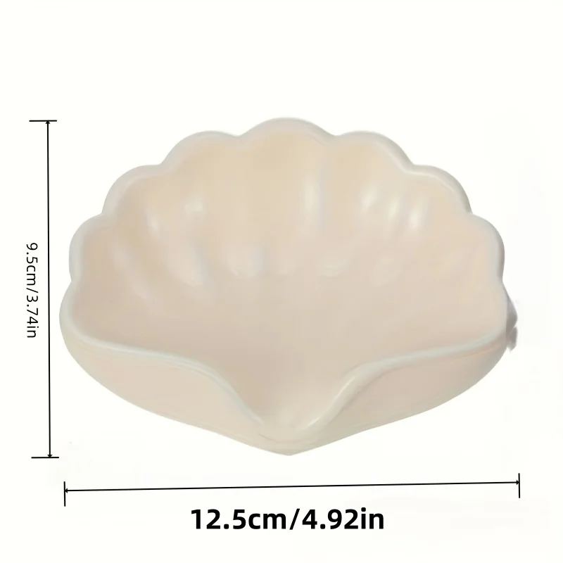 3-Piece Set of Shell-Shaped Soap Storage Boxes in Random Colors, Nordic Style Shell Soap Tray, Bathroom Soap Storage Box, Multifunctional Cosmetics and Jewelry Organizer Tray, White Desktop Decoration