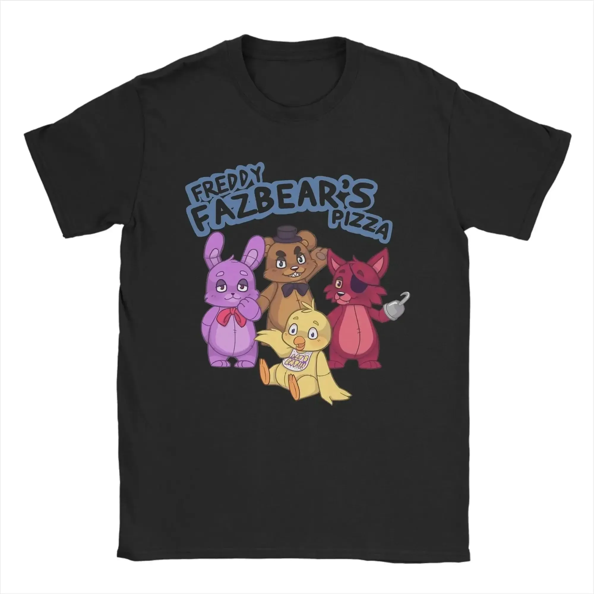 Five Nights at Freddy's T-Shirt – Klassisches Animatronic Crew Grafik-T-Shirt für FNAF-Fans, schwarzes Baumwoll-Oberteil für Männer und Jugendliche – Detail 16