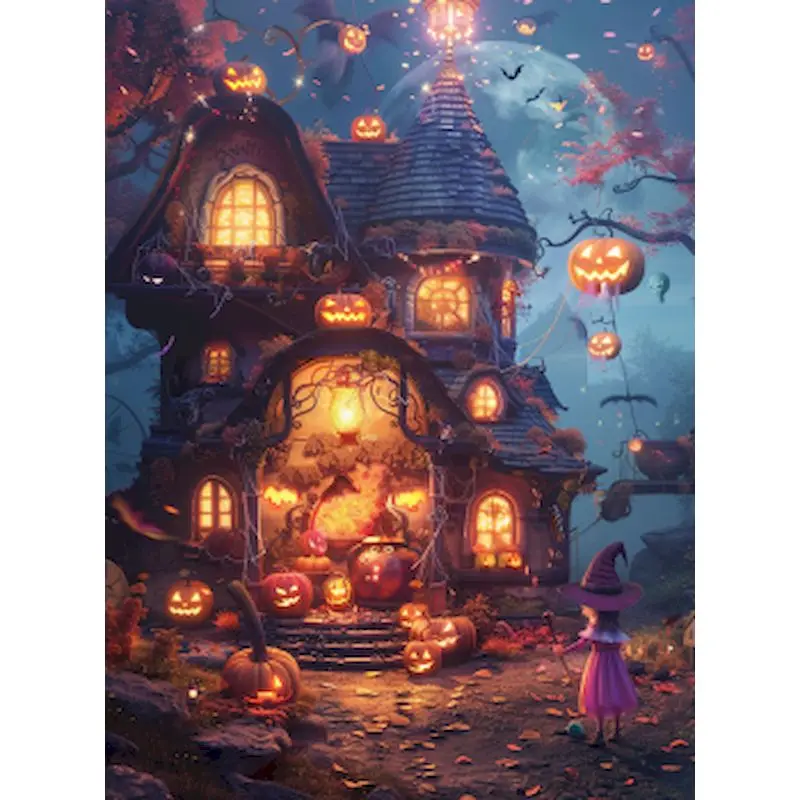 

GATYZTORY Diy Frame Painting By Numbers Pumpkin House Paint With Numbers Landscape Picture For Home Decoration 60x75cm