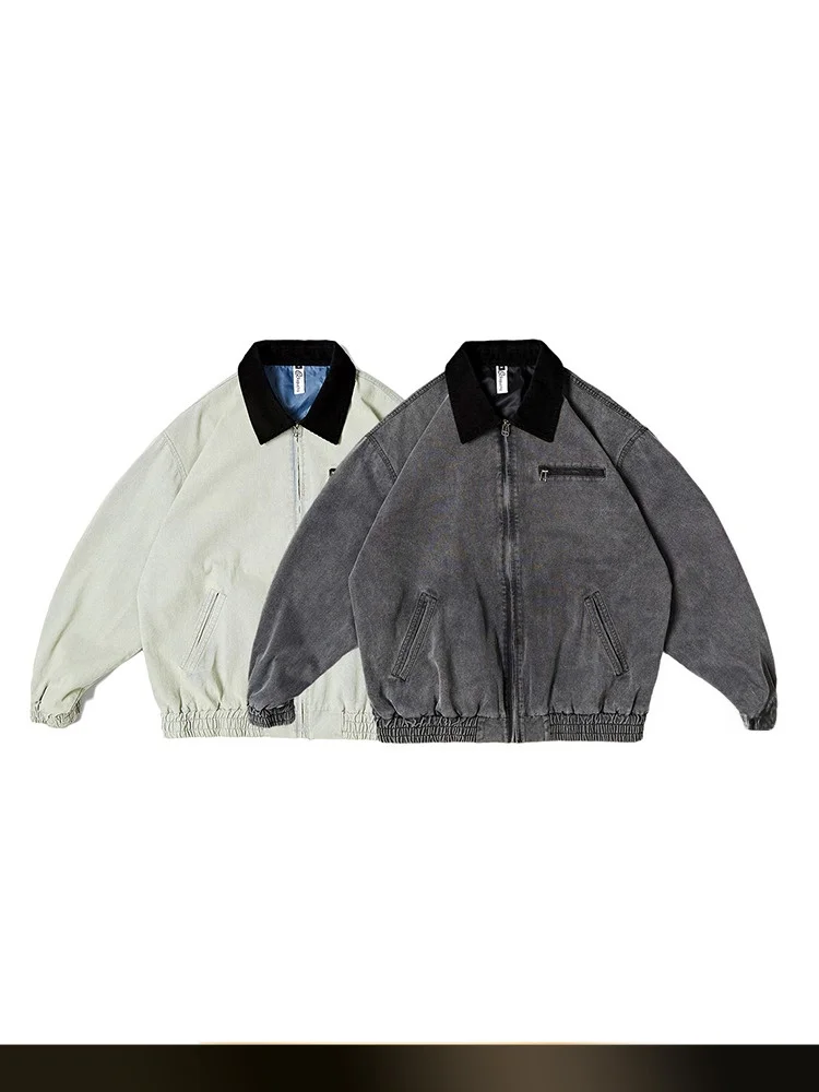 

Nted Retro Detroit Workwear Denim Jaet Autumn Trendy Heavyweight Collar Pilot Jaet Color Blo Youth ular Cotton Long ...