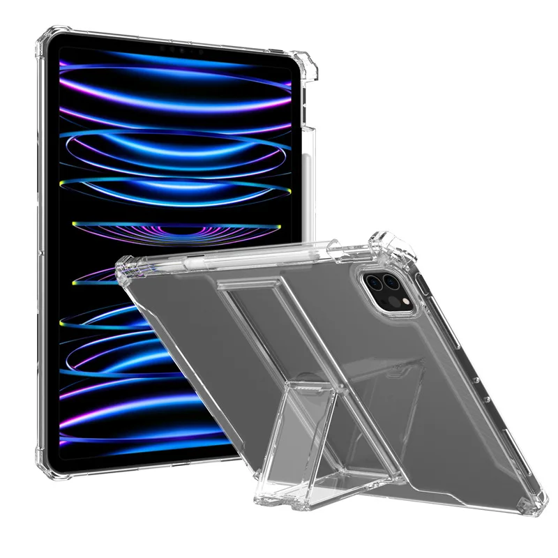 

for iPad Pro Air Mini 11th/9th/8th/7th Case with Stand For iPad air (M3) 11" 2025 Transparent Soft TPU Shell With Pen Slot