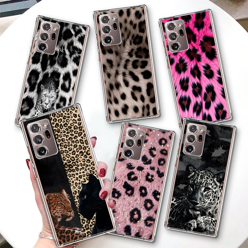 Leopard Print Fashion Case for Samsung Galaxy Note 10 Plus 20 Ultra TPU Transparent Shockproof Phone Cover M33 M02 M11 M12 M22