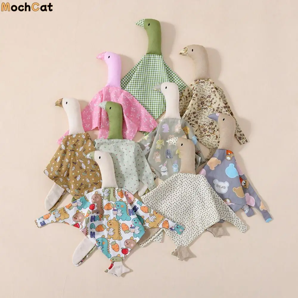 純綿ガチョウの赤ちゃん用睡眠人形、癒しの枕、白鳥の新生児用よだれかけ、かわいい動物の飾り、子供用ガチョウの抱き枕