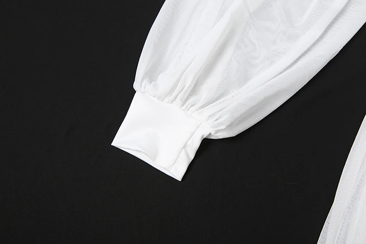 Weird Puss Fashion 2-teiliges Set für Damen, rückenfreies Rollkragenoberteil mit langen Ärmeln + gerüschter langer Rock, eleganter, schlichter Urlaubs- und Partyanzug – Detail 9