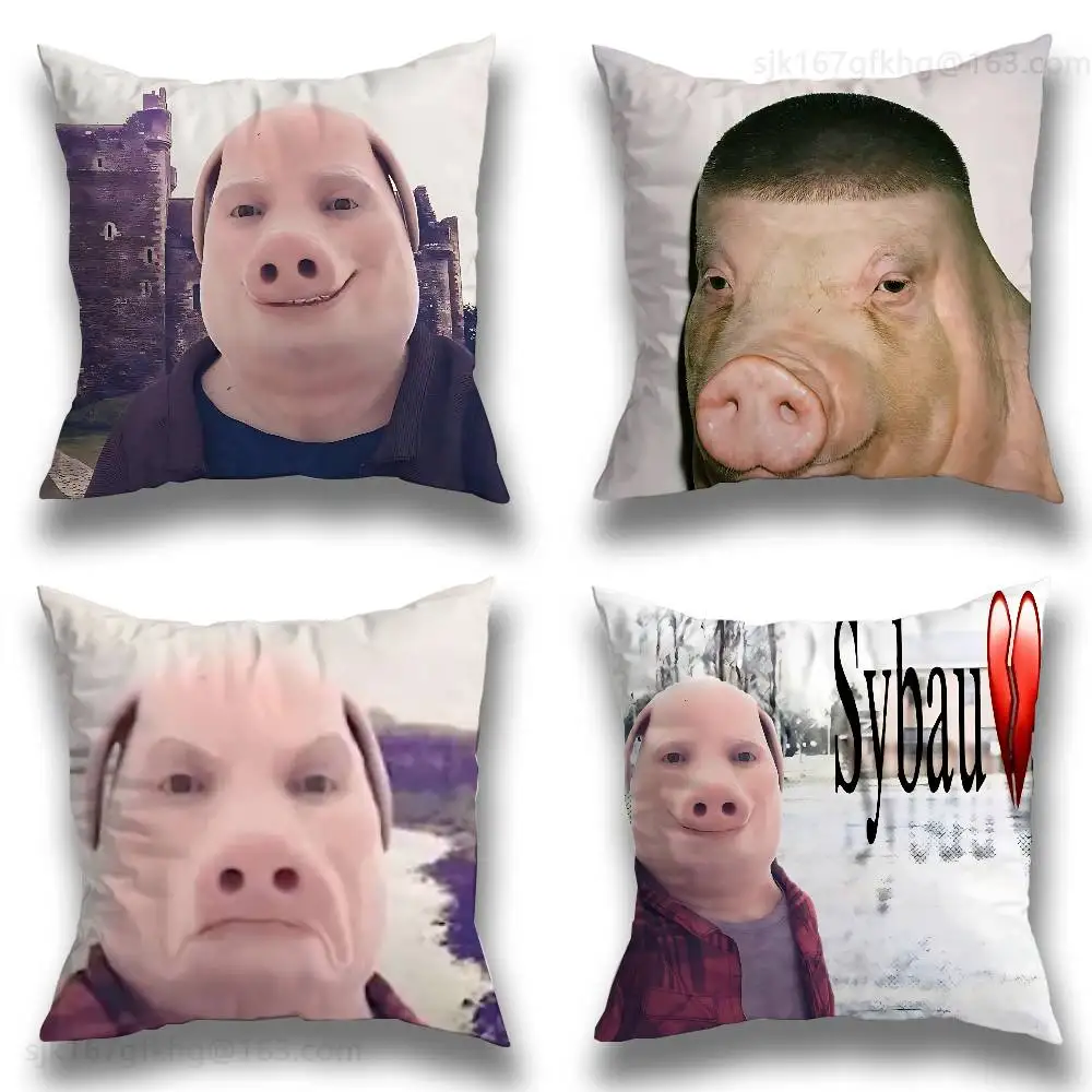 

John Pork is Calling Answer Pillow Case Square Double-Sided Printing Short Plush Sofa Cushion Cover Bedroom Bedside Pillow