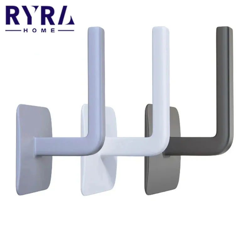 Toilet Paper Holder Self-adhesive Under Cabinet Paper Roll Rack Wall-Mounted Shelf Towel Holder Tissue Hanger Storage Hook