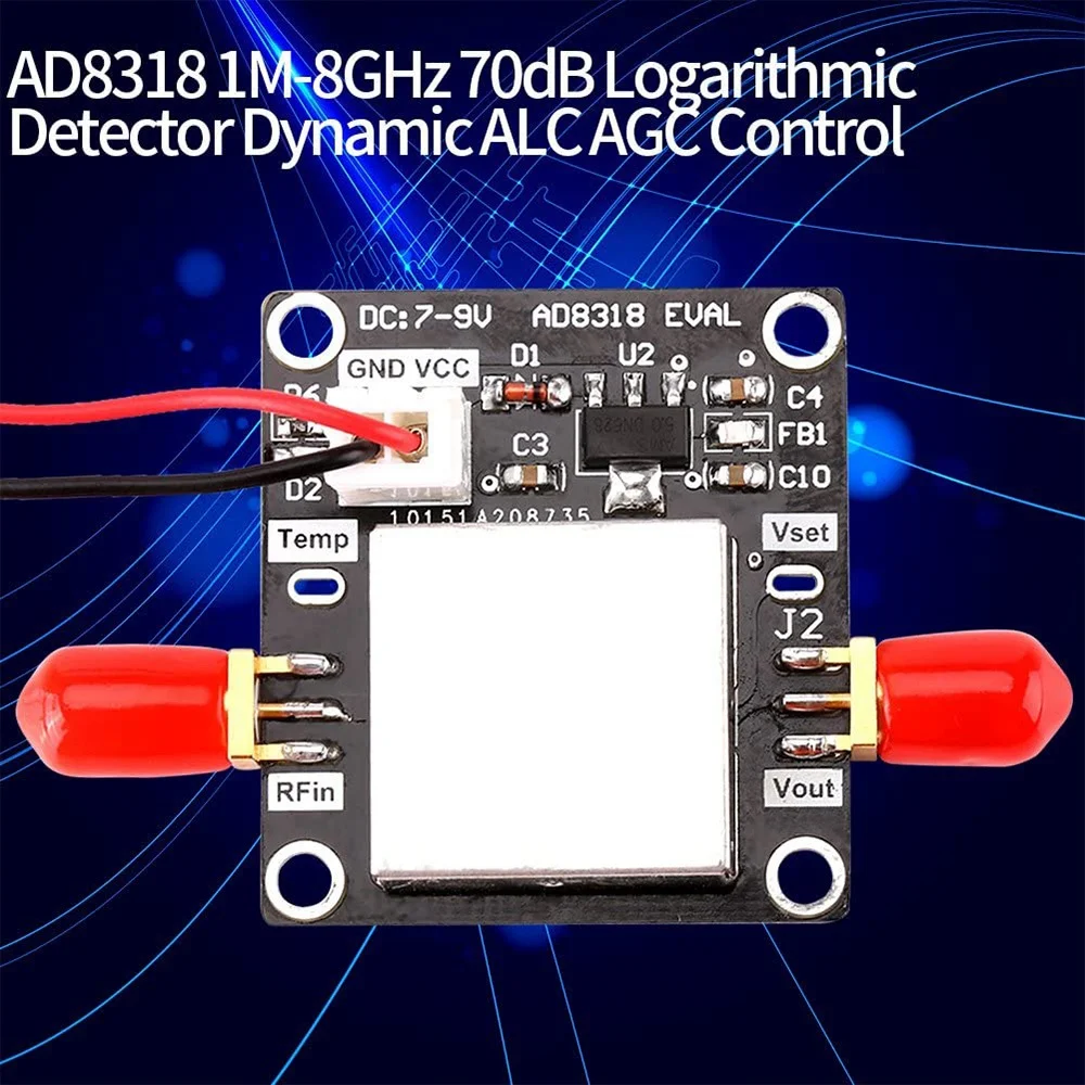 Detektor logaritmik AD8318 Amplifier mono, 1 M-8 GHz 70db kontrol AGC ALC dinamis, detektor logaritmik