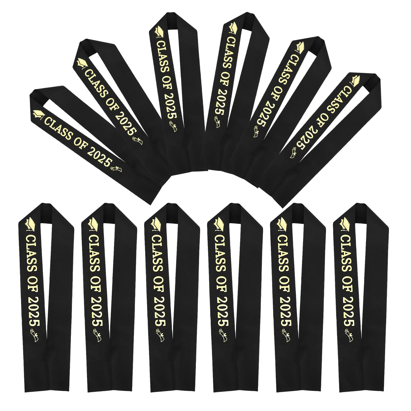 

12 Pcs Satin Sash Congrats Decorations Graduation Party Straps Reusable Ideal for Ceremonies Photos Class of 2025