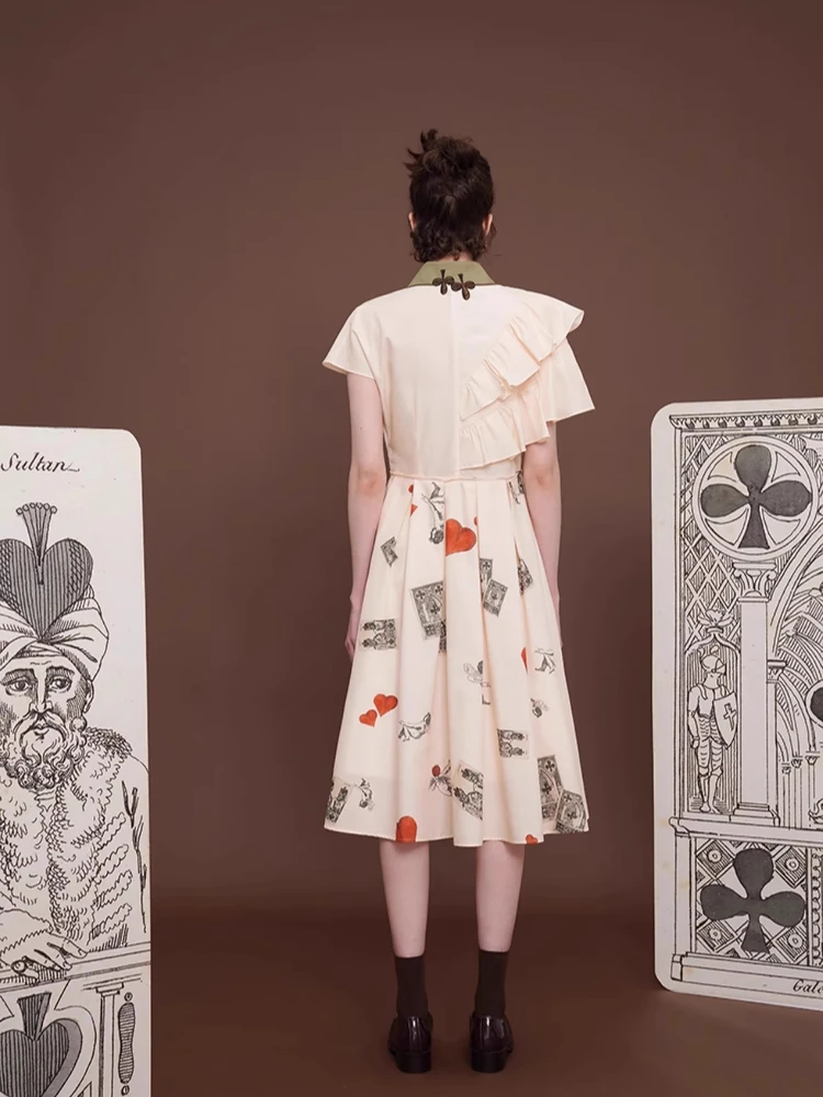 Robe longue printemps-été pour femmes, Design Original, élégante, exquise, feuilles brodées, chemises imprimées Vintage, 95-103cm