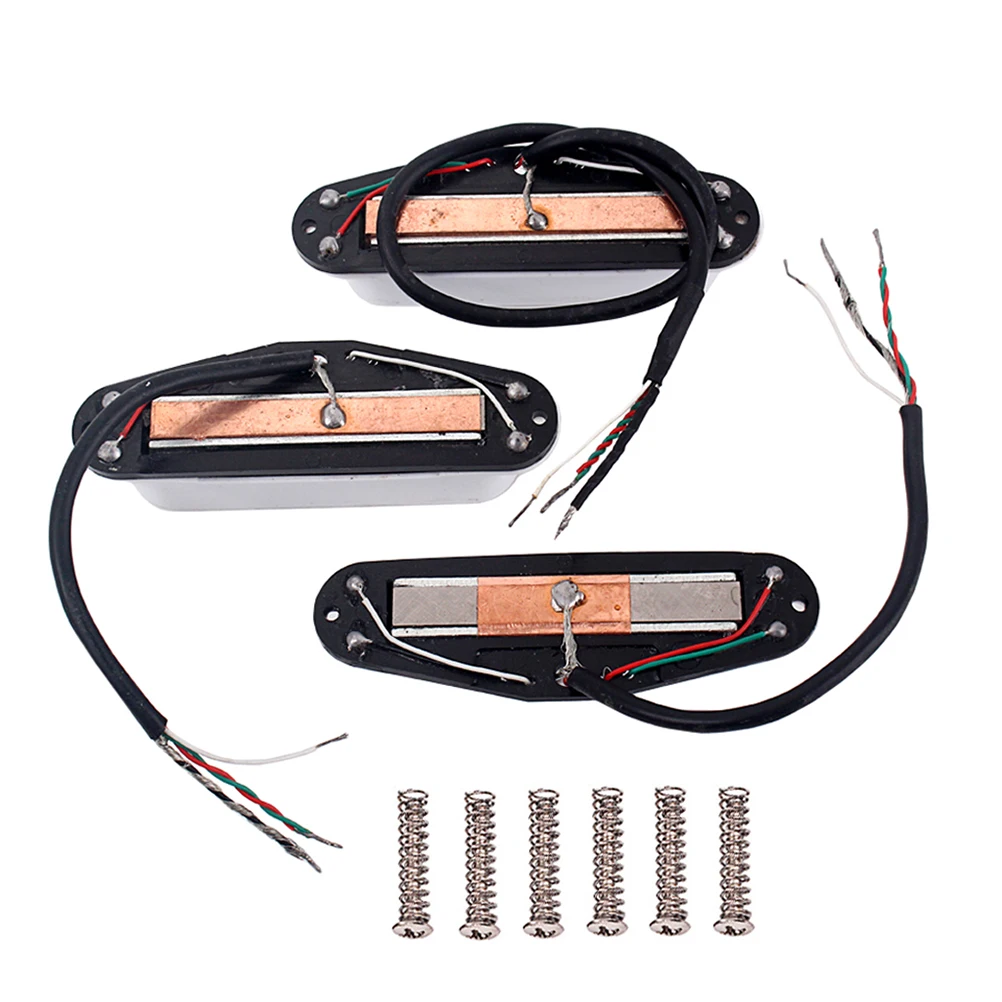 

3pcs Mini V Single Coil SSS Guitar Pickups Humbucker for Guitar Bass Musical Instrument GMN45 (White)