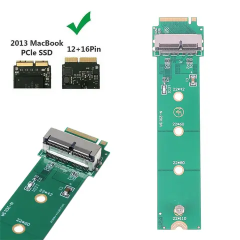 1 Pc For MacBook Air Pro 12+16 Pins SSD To M.2 Key M (NGFF) PCI-e Adapter Converter Card For PC Computer Accessories