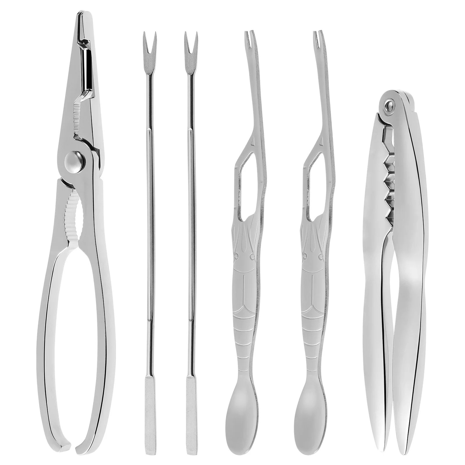 

Stainless Steel Crab Crackers Seafood Forks Nut Crackers Kitchen Accessories Lobster Picking Gadgets Crab Clip Set