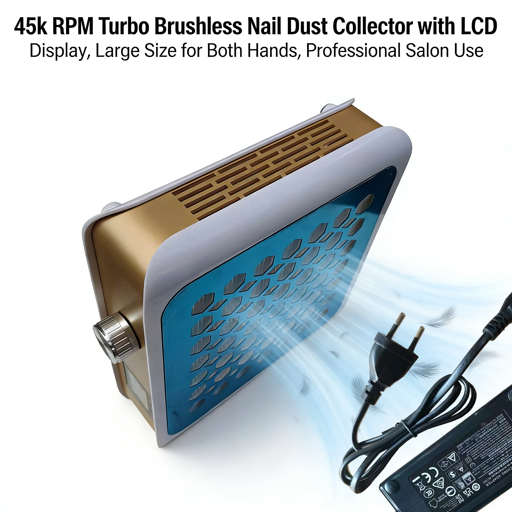 Poland Hot sell 60W Nail Fan Manicure Dust Extractor Plug in/Corldless 45KRPM Aspirator Vacuum Dust Collector
