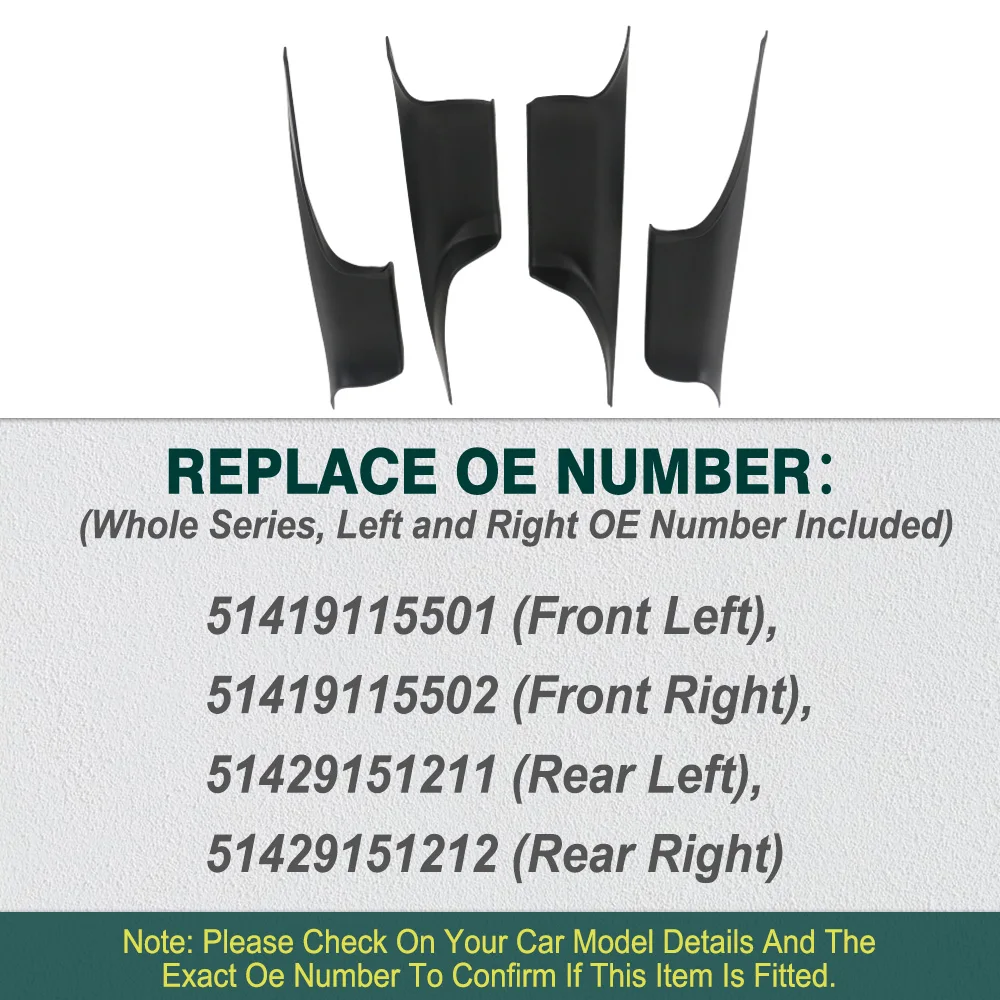 4 قطعة مقبض الباب الداخلي للسيارة غطاء الناقل السحب الجانب الأيسر/الأيمن لسيارات BMW 7 Series F01 F02 2008-2015 51419115501,51429151211 #4